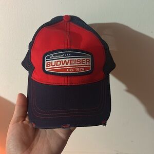 Budweiser Red and Black Mesh Cap